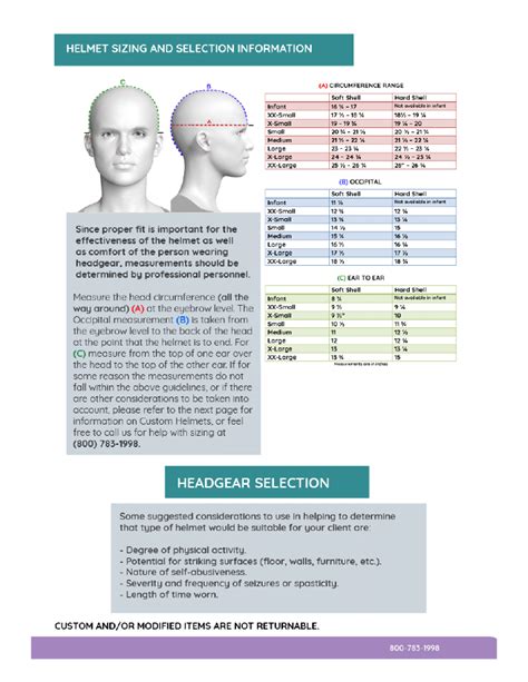 Danmar Helmet Sizing Chart