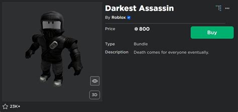 Dark Assassin - Roblox ID