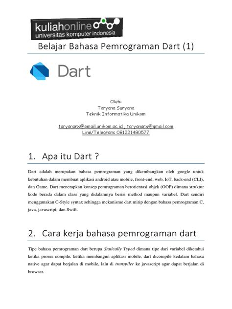 Dart: Bahasa Pemrograman Modern & Unggul