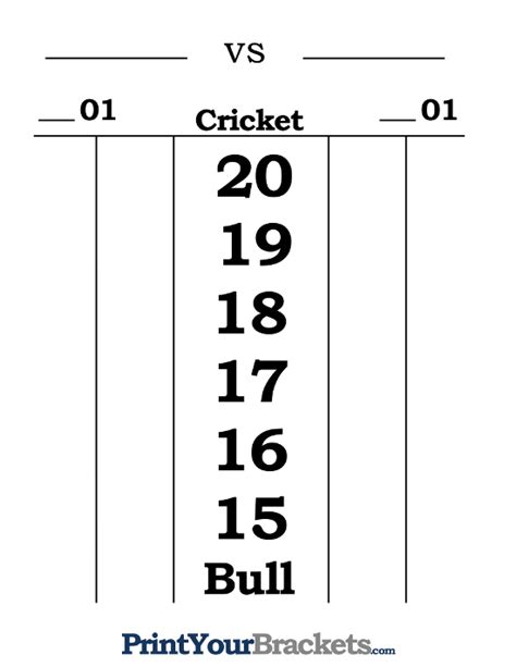 Dart Scoreboard Printable