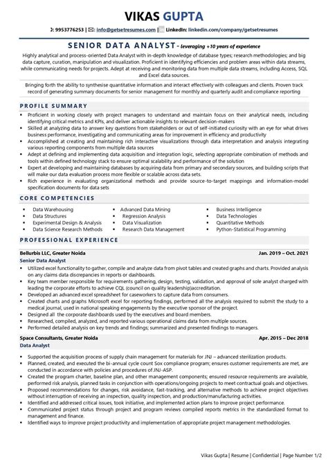 Data Analyst Resume Sample Doc