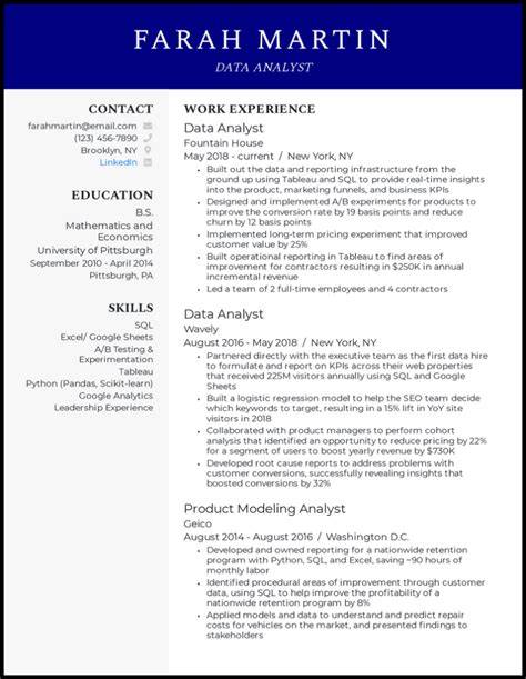 Data Analytics Resume