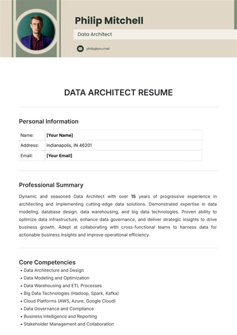 Data Architect Resume Template