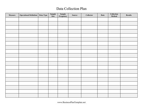 Data Collection Form Template Word