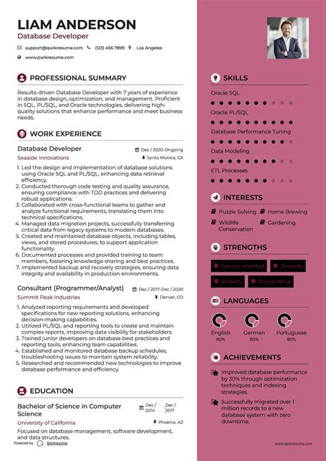 Database Developer Resume