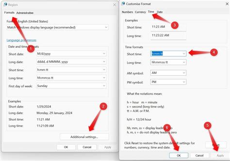 Date and Time Format Settings in Windows 11