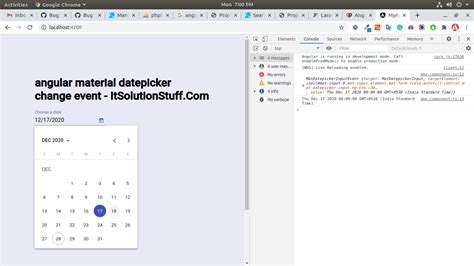 Datepicker Angular Material: Input field format change when change value of the field