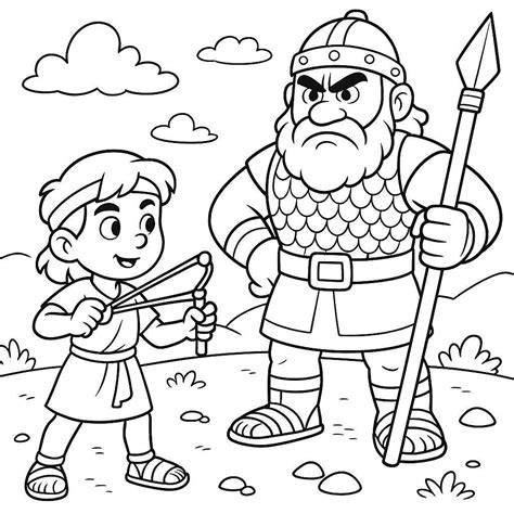 David And Goliath Coloring Pages