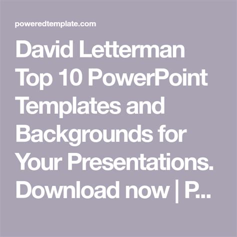 David Letterman Top 10 List Template