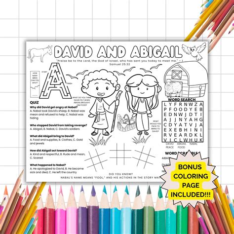 David Nabal And Abigail Coloring Pages