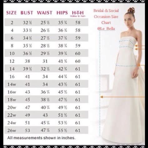 Davids Bridal Size Chart