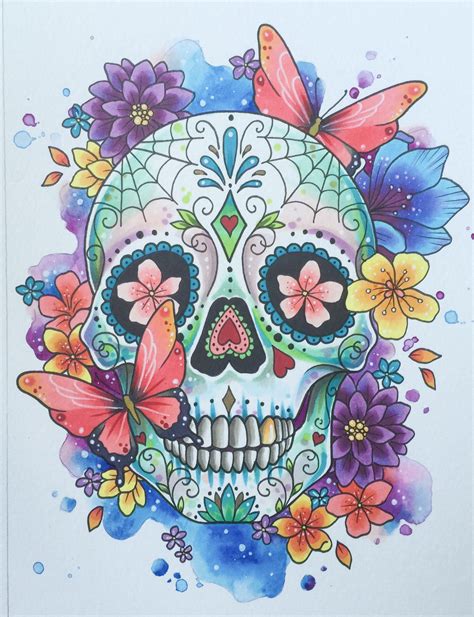 40+ EyeCatching Day of the Dead Tattoos Faces, Skulls
