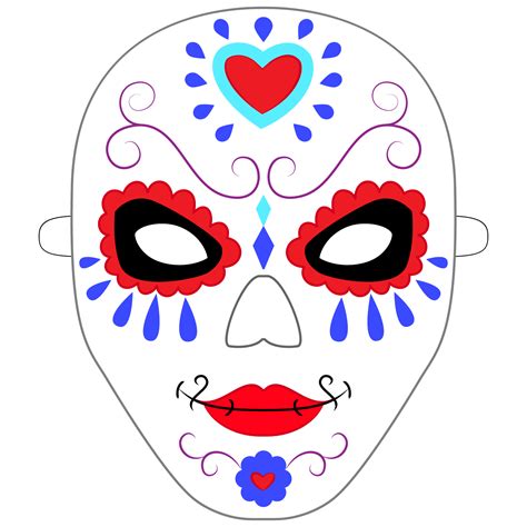 Day Of The Dead Mask Template