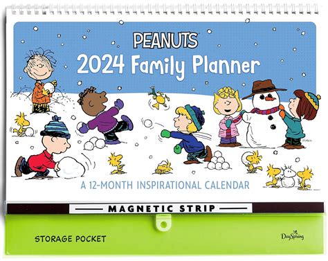 DaySpring Peanuts 12-Month 2024 Wall Calendar Refills Writing Space