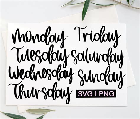 Discover the Ultimate Collection of Stylish Days of the Week SVG Designs!