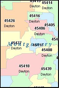 Dayton Ohio Zip Code Map