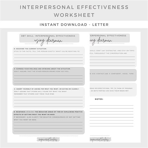 Dbt Interpersonal Effectiveness Worksheets