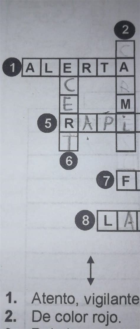 De Color Rojo Crucigrama