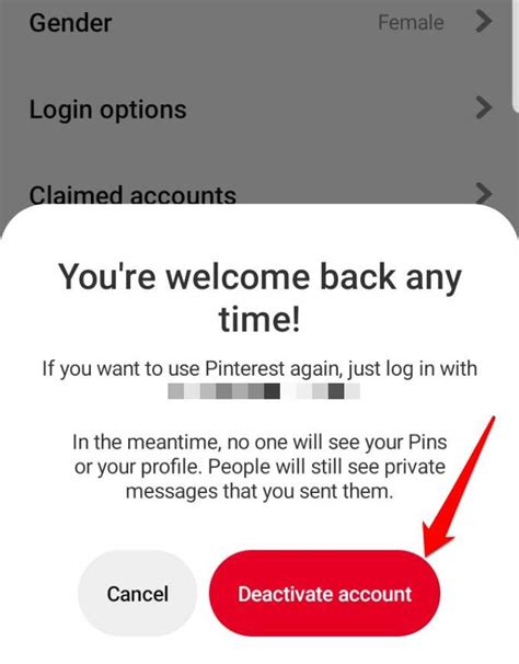 Deactivate Pinterest Account On a Mobile Device