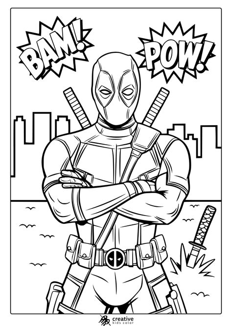 Deadpool Coloring Sheets