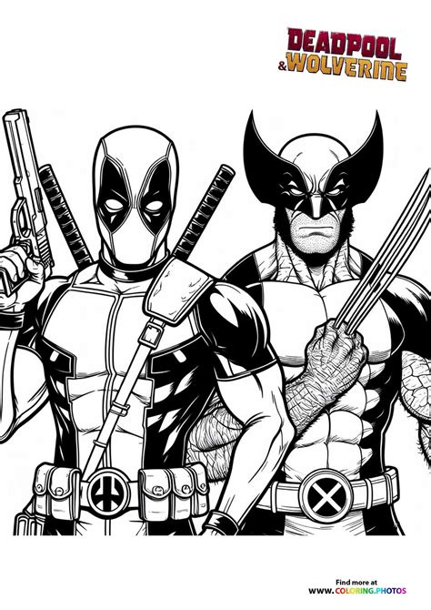 Deadpool Wolverine Coloring Page