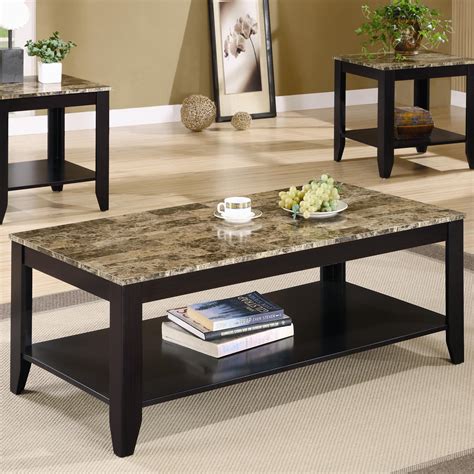 Deals 3 Piece Marble Coffee Table Set