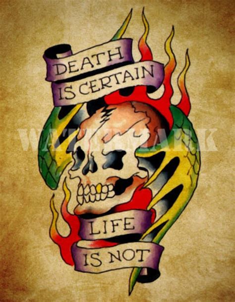 Death is certain...Life is not De La Vida Tattoo