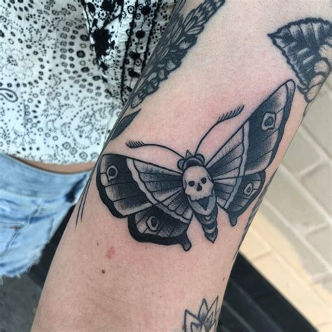 Death Moth tattoo by Scott At Inkwell Tattoos in Modesto
