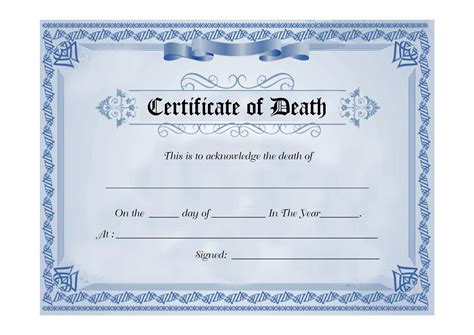 5+ Printable Certificate Of Death Templates With Samples HowToWiki