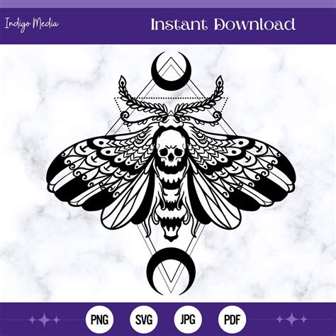 Unleash the Gothic Charm of Death Moth with our Mesmerizing SVG Collection