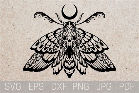 Death Moth Tattoo Stencil