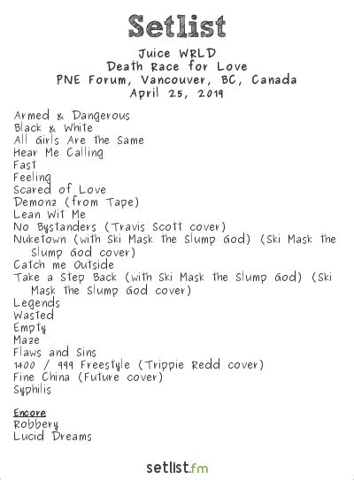 Death Race For Love Setlist