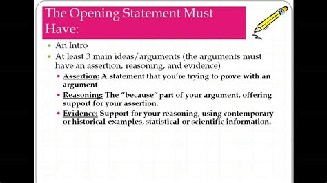 Debate Opening Statement Template