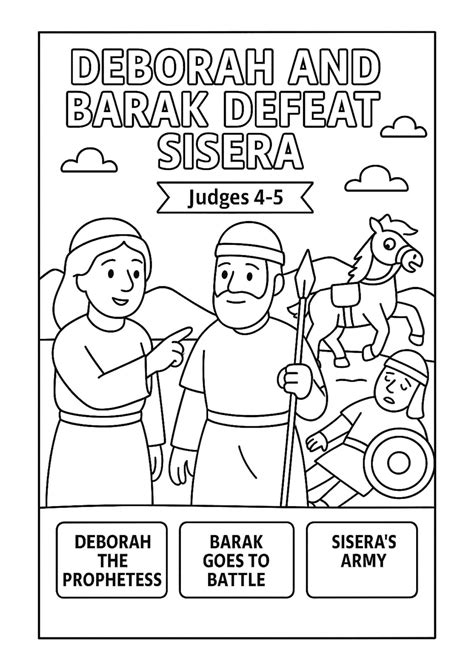 Deborah And Barak Coloring Page