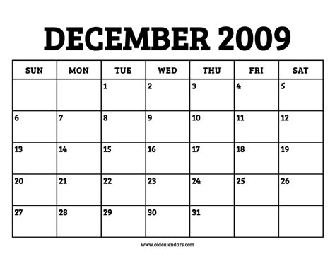 Dec 2009 Calendar