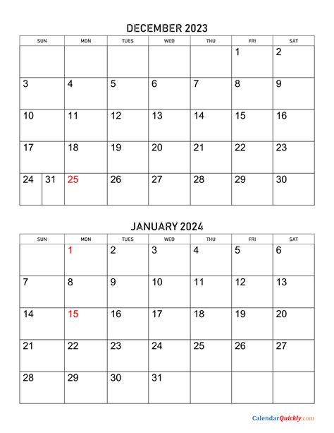 Dec To Jan Calendar