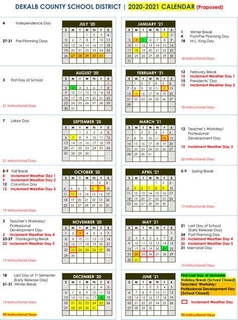 Metro Nashville Public Schools Calendar 20202021