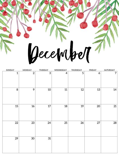 December Calendar Free
