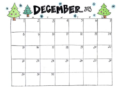 December Month Calendar Printable