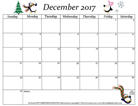 December Blank Calendar