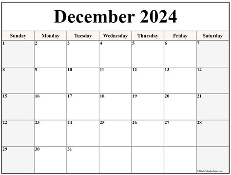 December Calendar 2022 Printable Free