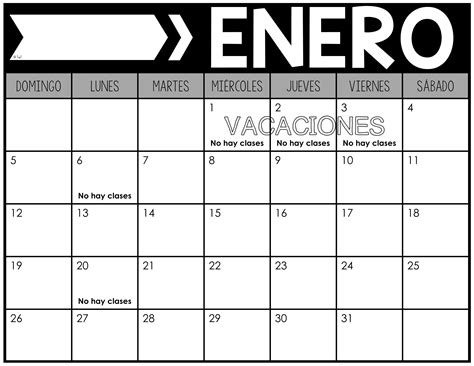 December Calendar In Spanish