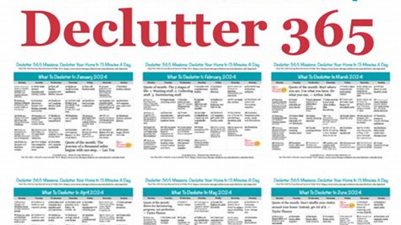 Declutter Calendar 2024 Template