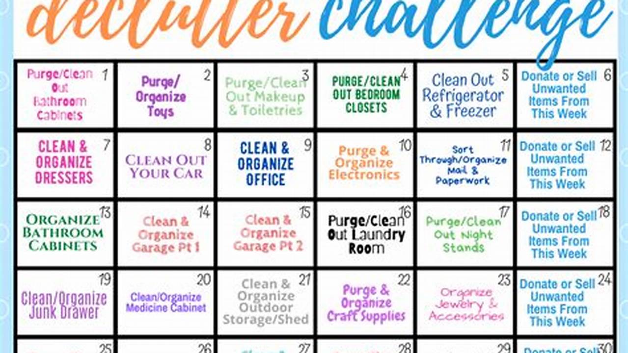 Declutter Calendar 2025