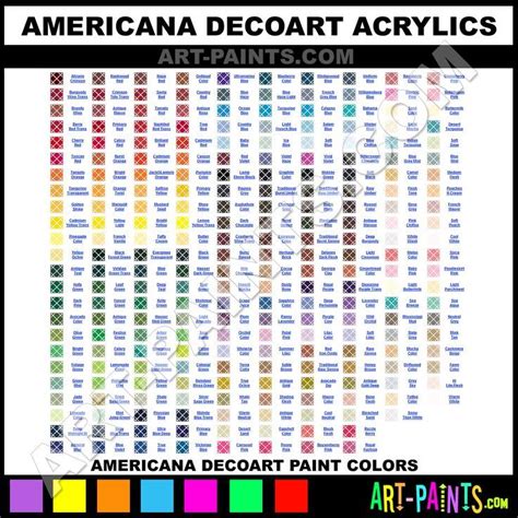 Decoart Americana Acrylics Color Chart