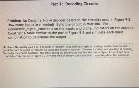 Decoding Circuits