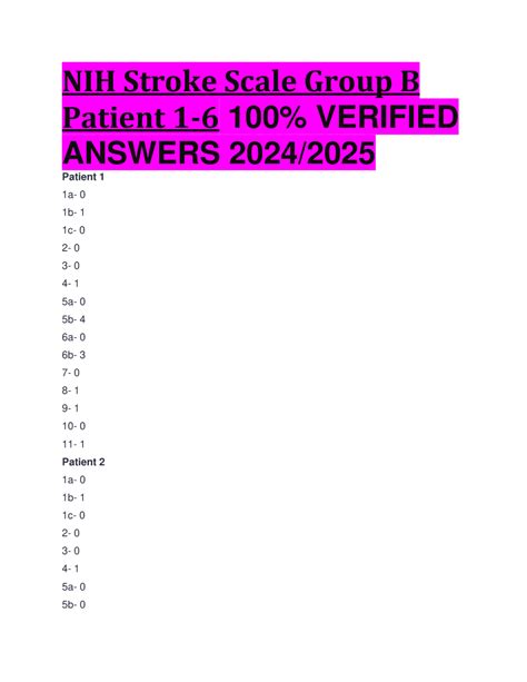 Decoding the Components NIH Stroke Scale Quizlet Level 1