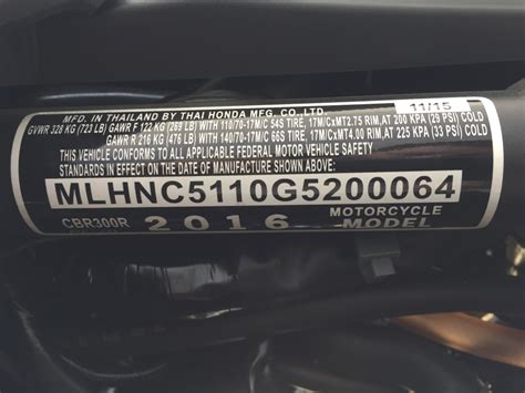 Decoding the Kawasaki VIN Sticker