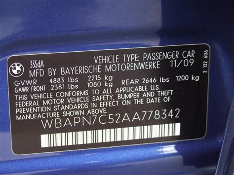 Decoding the VIN Plate and BMW Color Sticker