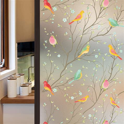 Birdsong Delight: Transform Your Home with Decorative Window Film Featuring Elegant Birds